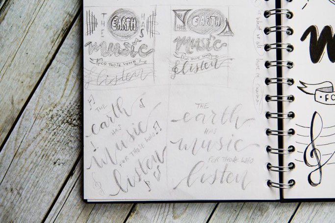 Letter Lovers photo.aloha: Anleitung Zitate lettern mit Mini-Skizzen - Schritt 4: Thumbnails zeichnen