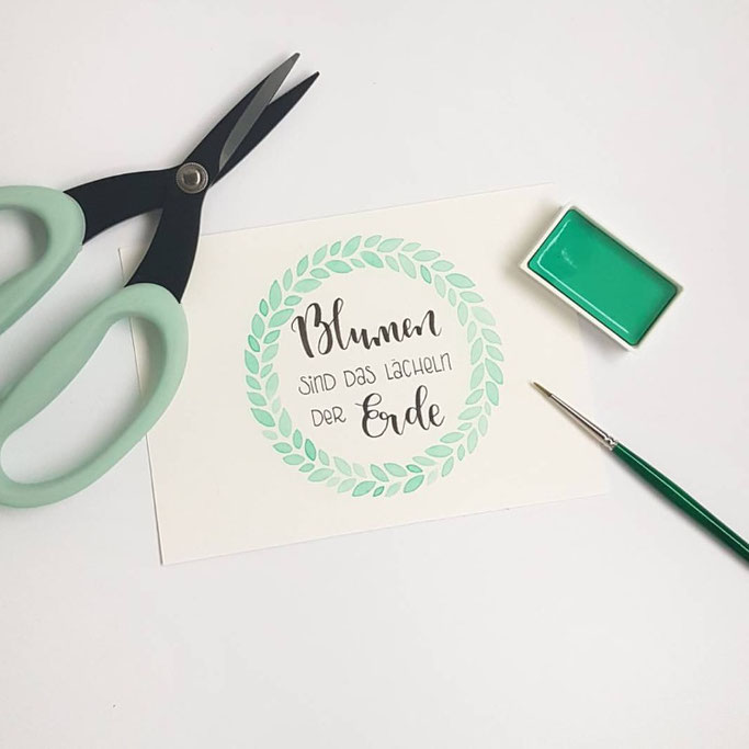 Handlettering: Blumen sind das Lächeln der Erde (Letter Lovers fraeulein_flausch)