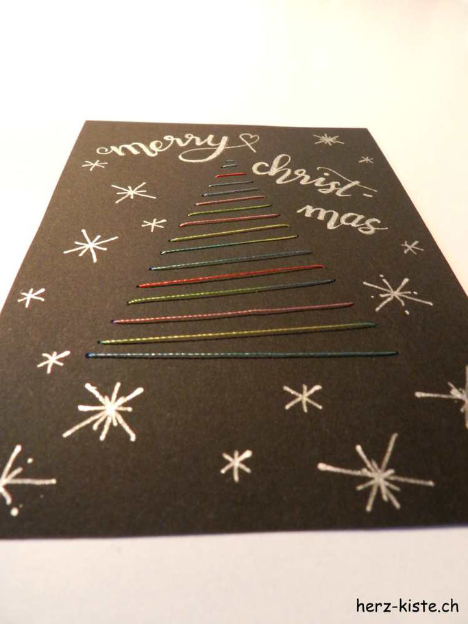 Weihnachtskarte Tannenbaum sticken