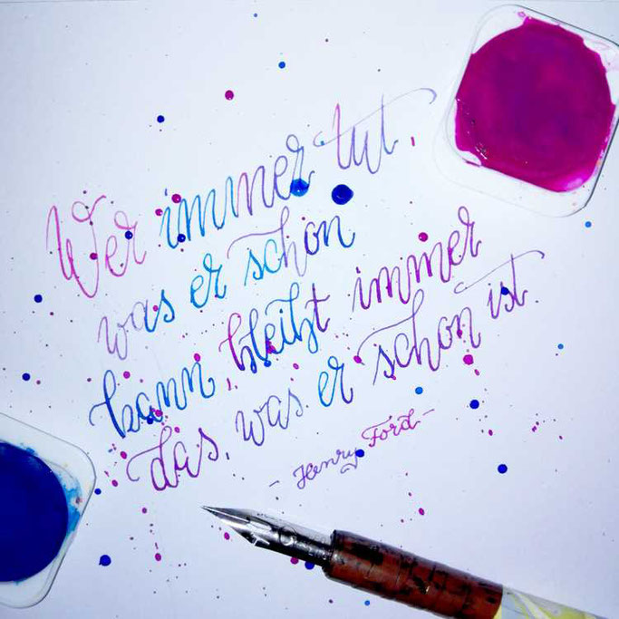 Letter Lovers sunnys_fotos: Handlettering Spruch Wer immer tut, was er schon kann, bleibt immer das, was er schon ist. Henry Ford.