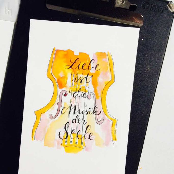 Letter Lovers tradonde: Handlettering Spruch Liebe ist die Musik der Seele
