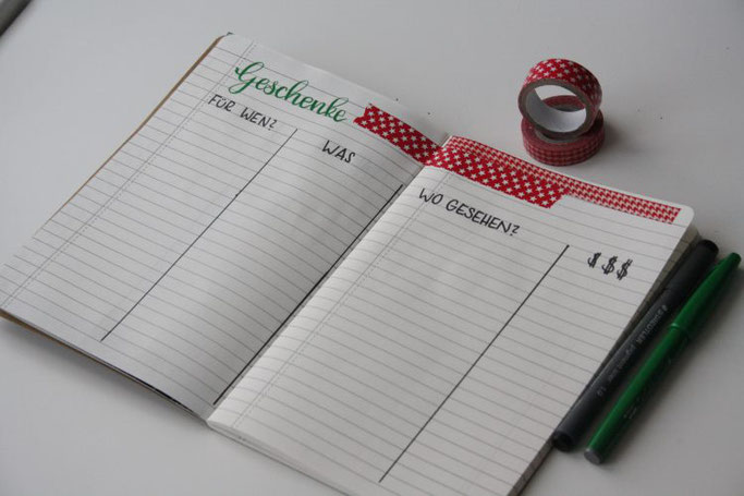 DIY Weihnachtsplanner mit Lettering - Geschenke