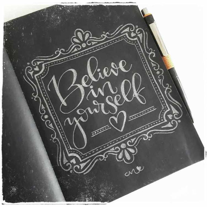 Letter Lovers mit.caro.und.herz: Lettering Spruch Believe in yourself