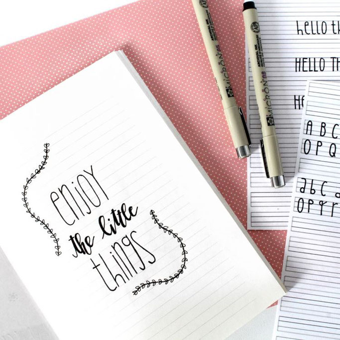 Letter Lovers michilicious: Handlettering Spruch enjoy the little things