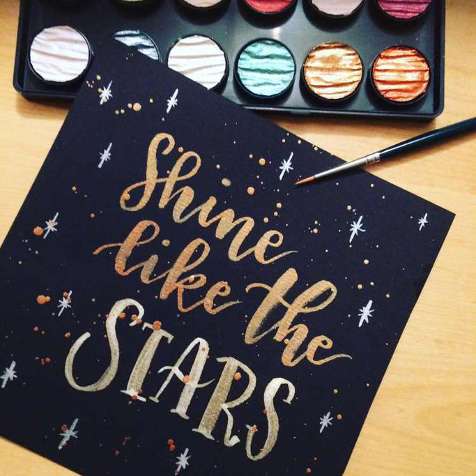 Letter Lovers tiniletters: Handlettering Shine like the stars