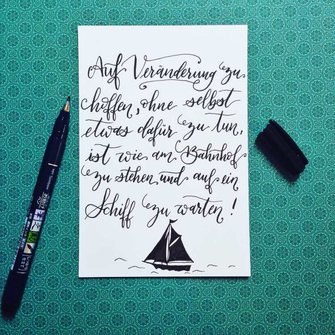 Letter Lovers Zeitanker: Handlettering quote Auf Veränderungen zu hoffen...