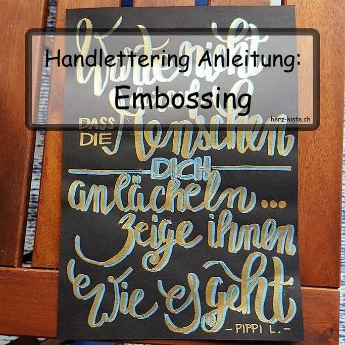 Handlettering Anleitung: Embossing