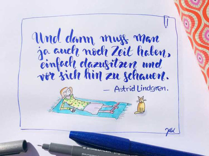 Letter Lovers zwischen2stuehlen: Handlettering Zitat Astrid Lindgren