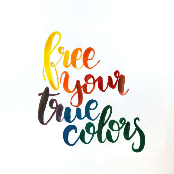 Letter Lovers kvittje: Handlettering free your true colors