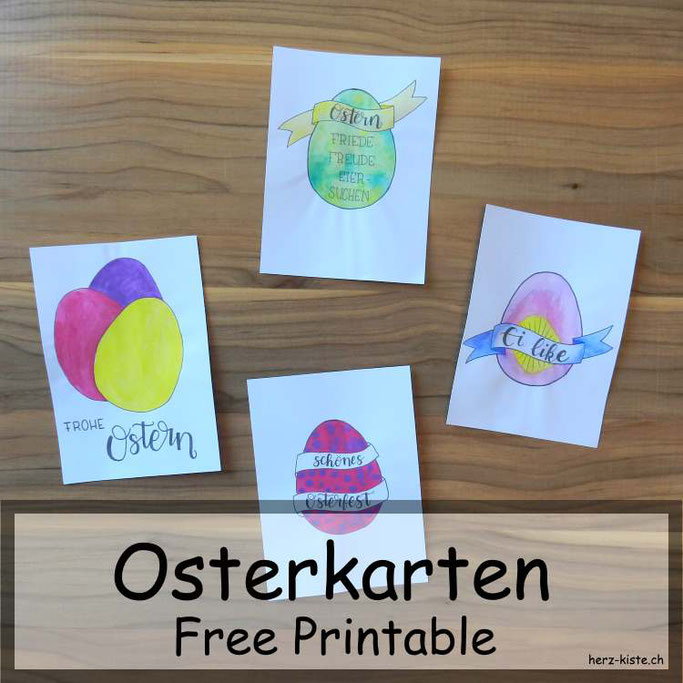 Osterkarten mit Handlettering: Free Printable als Geschenk für euch