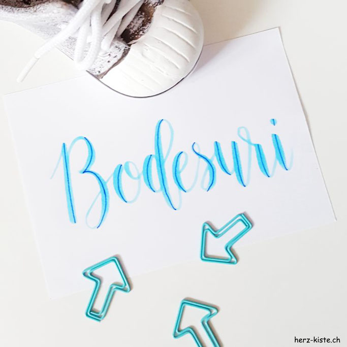 Schweizerdeutsches Lettering: Bodesuri (Kleinkind)