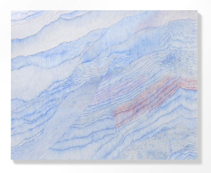 1「Traces of Time」雲肌麻紙、墨、アクリル絵具、木製パネル　F100(130.3 x 162.1cm)　