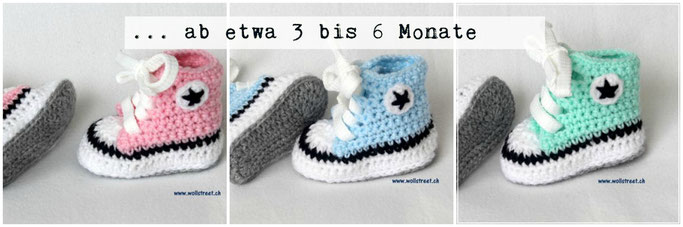 Baby Chucks ab etwa 3 bis 6 Monate ( Länge: 10 - 10.5 cm)