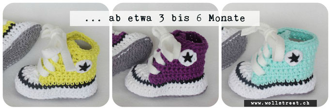 Baby Chucks ab etwa 3 bis 6 Monate ( Länge: 10 - 10.5 cm)