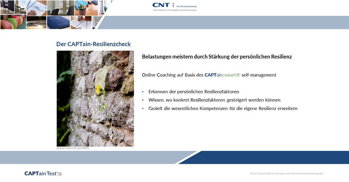 DER CAPTain-RESILIENZCHECK: Belastungen meistern durch Stärkung der persönlichen Resilienz - alles online