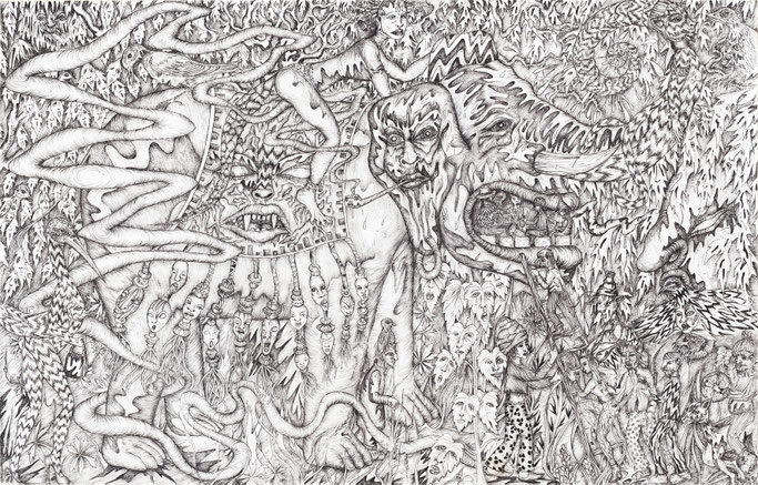 Stéphanie Sautenet - Ssoloeil - dessin - inkdrawing - rituel