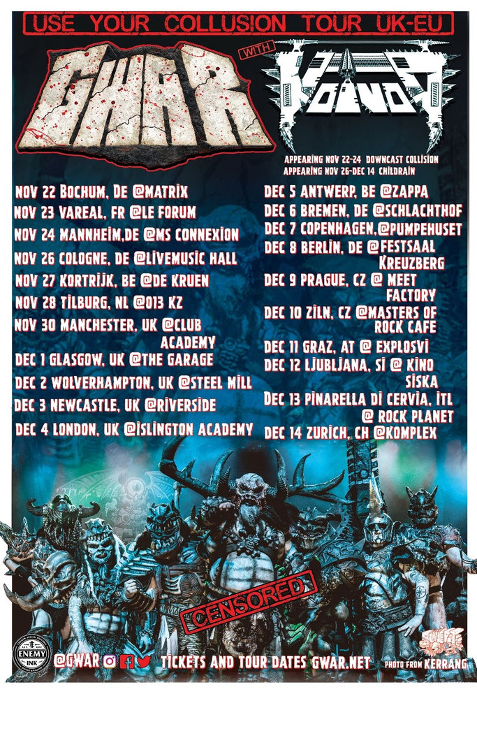 VOIVOD – Returning to tour Europe with Gwar in November/December, news, rockers and other animals