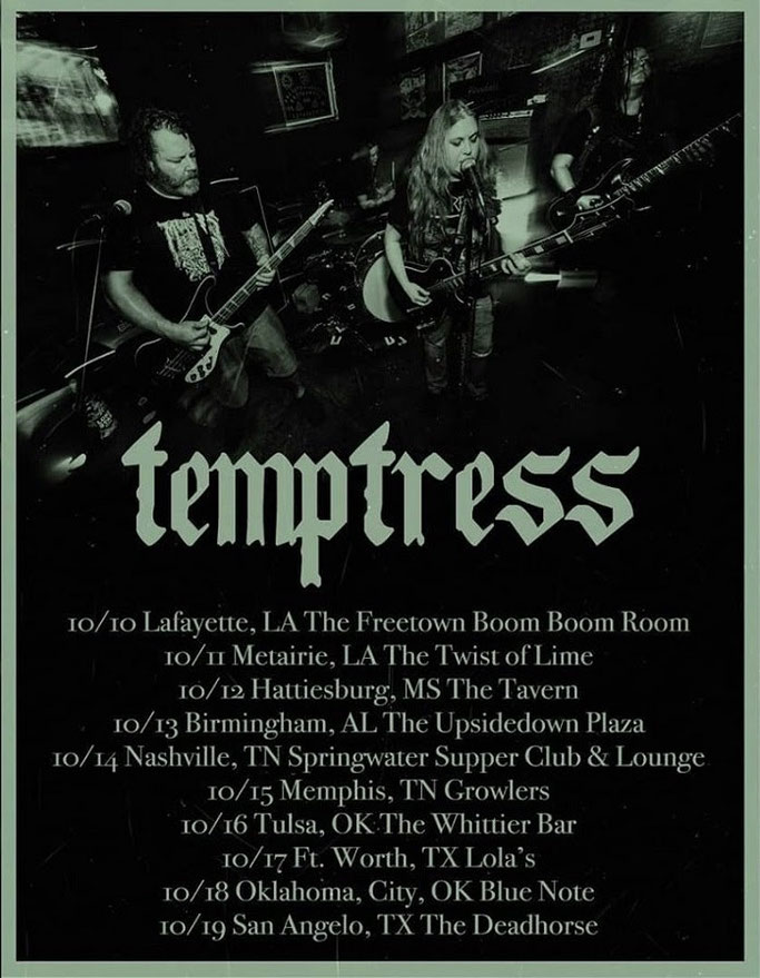 Dallas' TEMPTRESS Takes Off On Upcoming Tour Dates & Set For Recording Debut Full-Length Album, Temptress Fall Tour 2019:, rockers and other animals, news