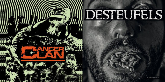 Metal punk, CANCER CLAN, DESTEUFELS, split LP, 7Degrees Records , Merciless Records, rockers and other animals,valeria campagnale, news