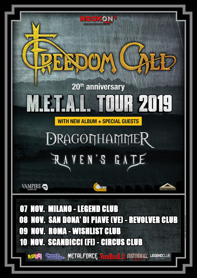 italian dates, FREEDOM CALL, News Rockers And Other Animals, Rock News, NWOBHM, Rock Magazine, Rock Webzine, rock news, sleaze rock, glam rock, hair metal, Chris Bay, new album M.E.T.A.L,