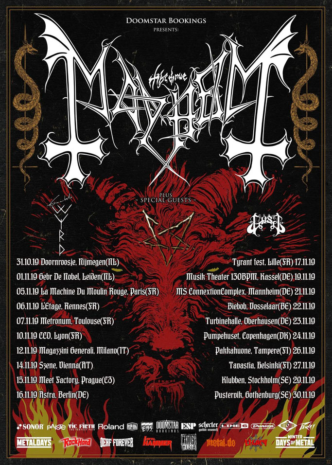 Mayhem, Century Media Records, New Album, Headline Tour, Gaahls WYRD,NEWS Rockers And Other Animals, Rock News, Rock Magazine, Rock Webzine, rock news, sleaze rock, glam rock, hair metal, Gost,