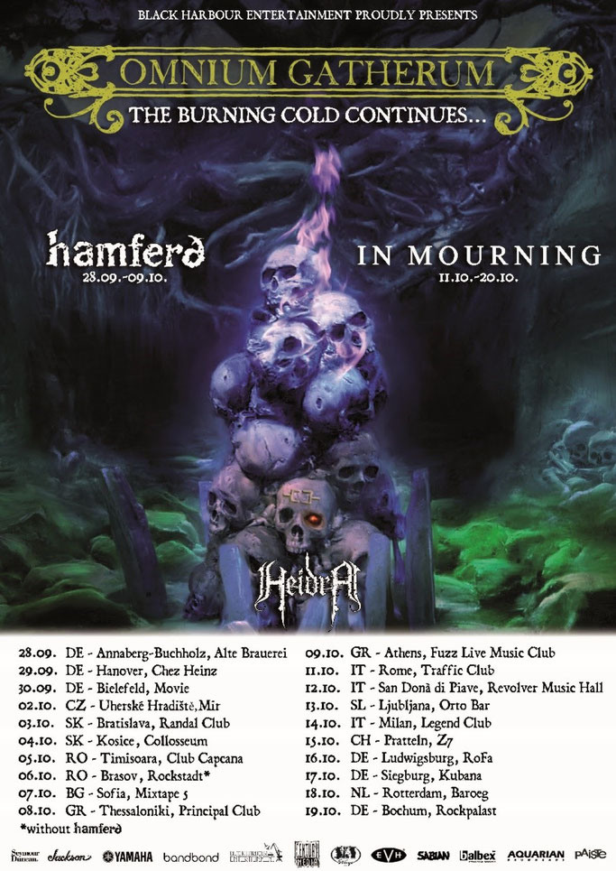 OMNIUM GATHERUM, European headline tour, fall 2019, Melodic death metal, The Burning Cold Continues,Century Media Records, News Rockers And Other Animals, Rock News, HEAVY METAL, Rock Magazine, Rock Webzine, rock news, sleaze rock, glam rock, hair metal