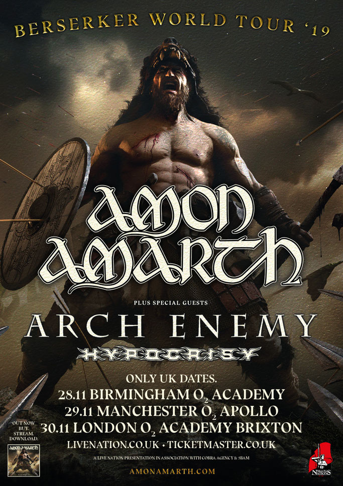 ARCH ENEMY, UK tour, Amon Amarth, Century media Records, metal, death metal, HYPOCRISY,Alissa White-Gluz, News Rockers And Other Animals, Rock News, HEAVY METAL, Rock Magazine, Rock Webzine, rock news, sleaze rock, glam rock, hair metal