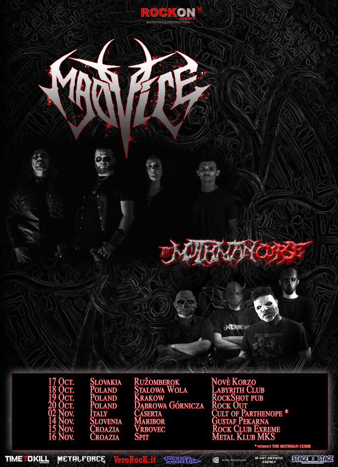 MADVICE, THE MOTHMAN CURSE, European Tour, Time To Kill Records, Masd Records, Everything Comes To An End, The Curse, News Rockers And Other Animals, Rock News, NWOBHM, Rock Magazine, Rock Webzine, rock news, sleaze rock, glam rock, hair metal