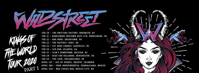 US glam rockers WILDSTREET have announced ‘Kings Of The World Tour 2020‘ tour dates in Canada, UK and confirmed for play ROCK FEST USA this July.