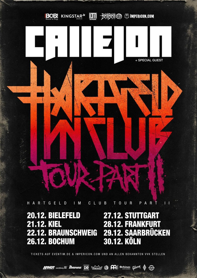Callejon, Tour, Hartgeld Im Club, video, Century Media Records, NEWS Rockers And Other Animals, Rock News, Rock Magazine, Rock Webzine, rock news, sleaze rock, glam rock, hair metal,