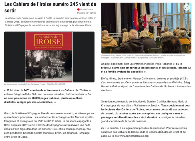 Ouest-France, 12 décembre 2025