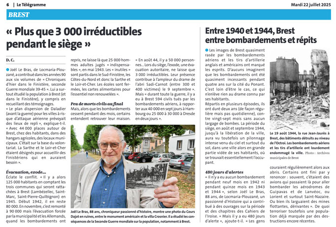 Le Télégramme, 22 juillet 2025
