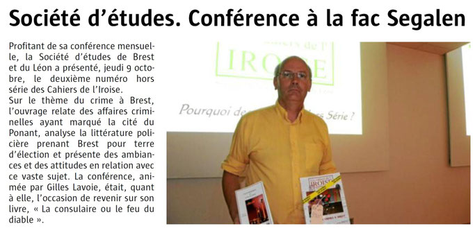 Le Télégramme, 10 octobre 2014