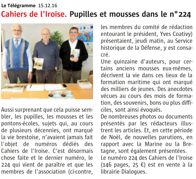 Le Télégramme, 15 décembre 2016