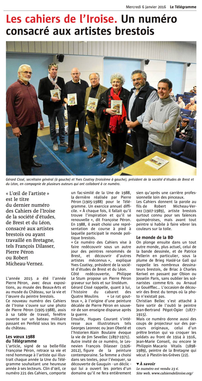 Le Télégramme, 6 janvier 2016