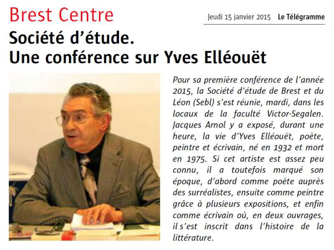 Le Télégramme, 15 janvier 2015