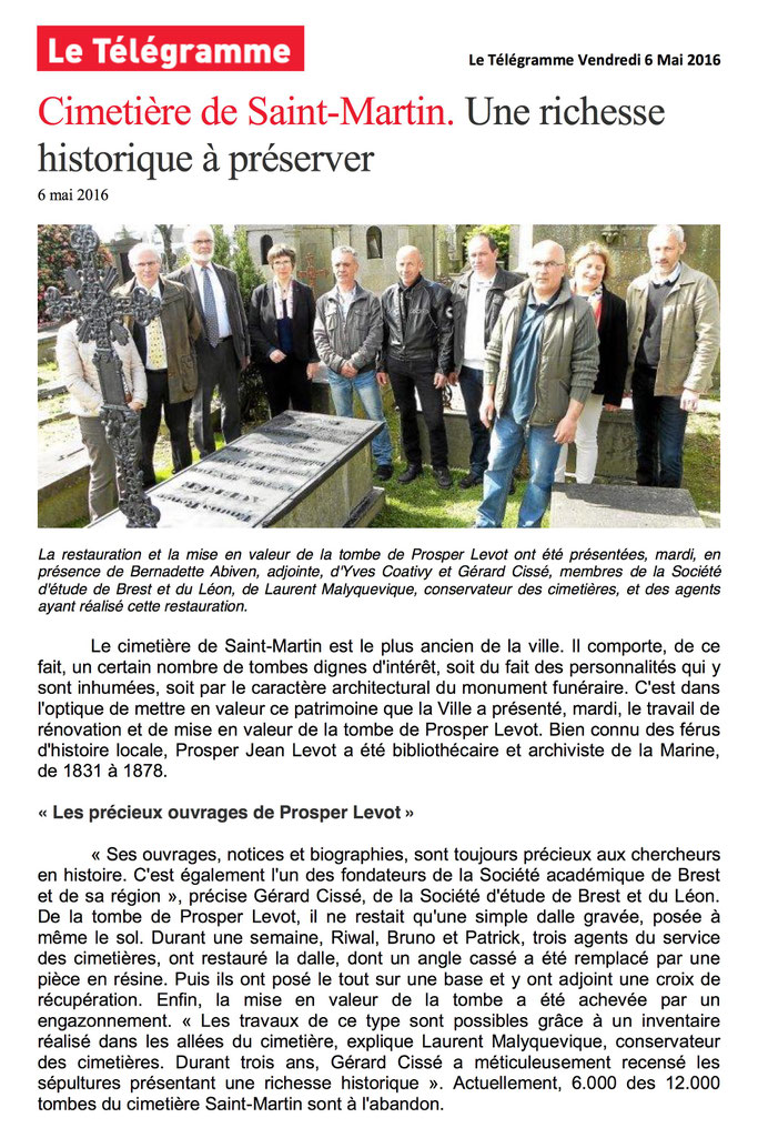 Le Télégramme, 6 mai 2016