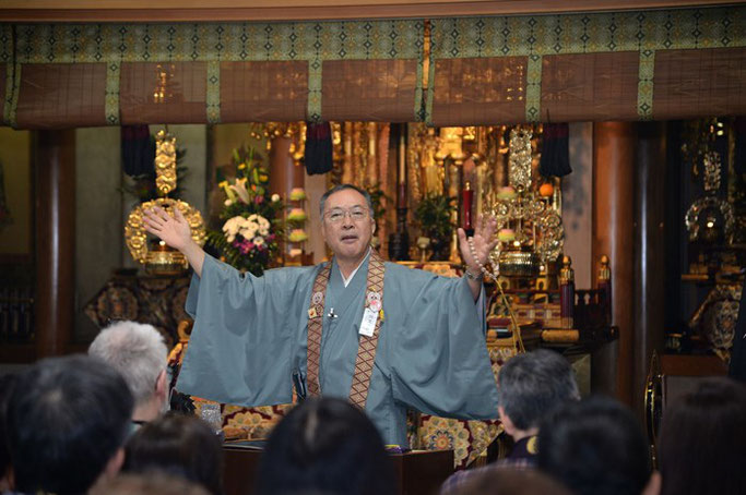 千葉・松戸の浄土真宗　天真寺にて赤川浄友が法話を行った。