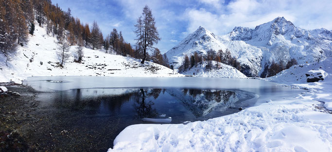 Sortie et immersion dans le lac bleu même en hiver!