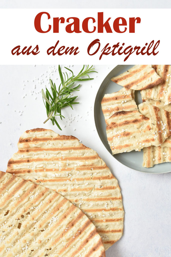 Selbst gemachte Cracker aus dem Optigrill, Knoblauch, Rosmarin, Tomate, einfaches Rezept, Thermomix, vegan