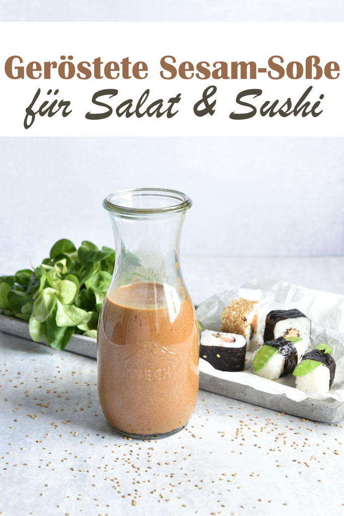 Geröstete Sesamsoße für Sushi zum Dippen oder als Salatdressing, vegan, Thermomix