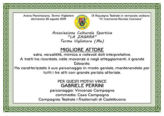 Premio Migliore Attore