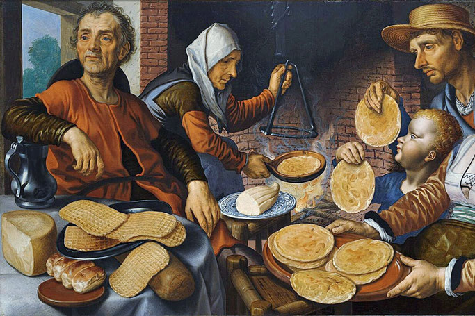 Les crêpes par Pieter Aertsen (1508-1575).