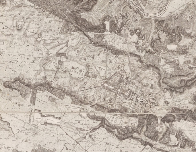 Carte topographique des environs de Versailles dite carte des chasses (1792).
