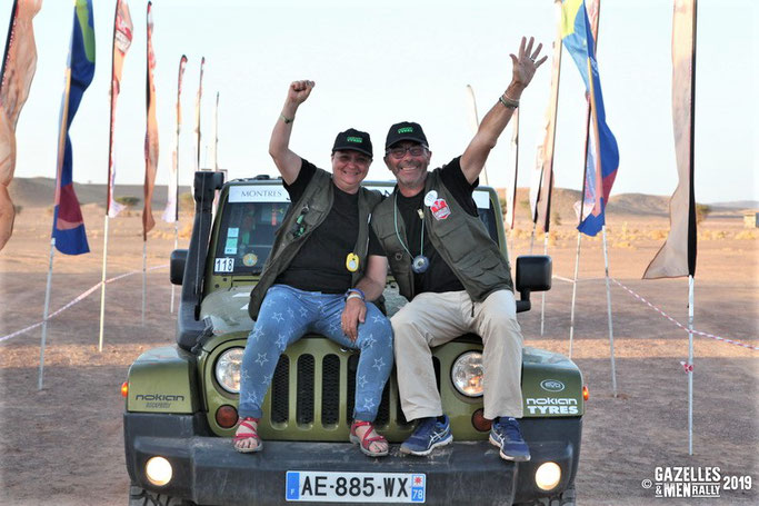Fabienne Lalande-Burg et Pascal Burg, vendredi 08 novembre, lors de leur arrivée au bivouac du GAM 2019.