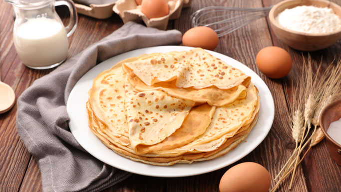 Les crêpes, une tradition à la Chandeleur.