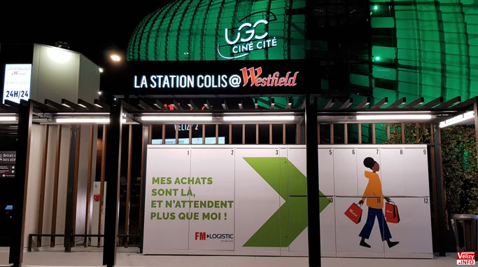 Les casiers grands formats de la Station Colis@Westfield ç Vélizy-Villacoublay.
