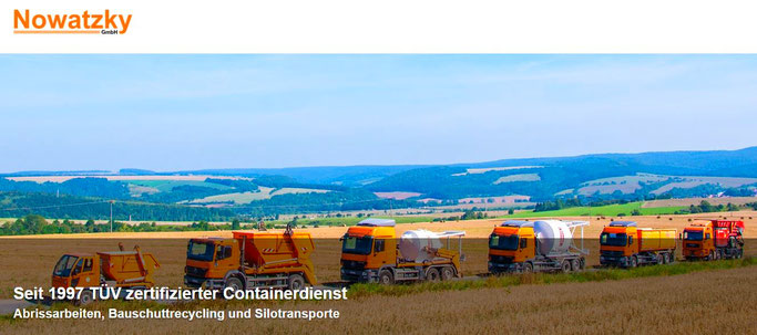 Link zu www.nowatzky.de - Nowatzky GmbH Containerdienst - Abrissarbeiten - Bauschuttrecycling - Silotransporte.