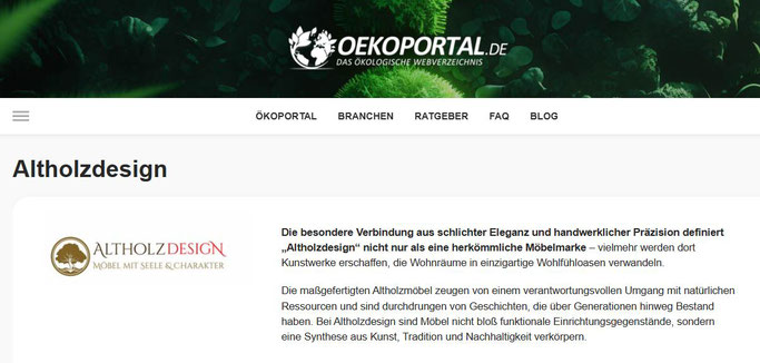 Link zu: oekoportal.de. Ökoportal – interessante Themengebiete rund um Ökologie.
