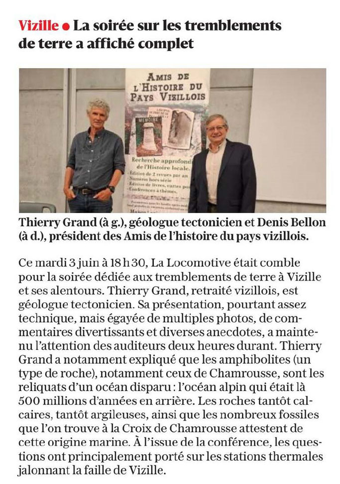 Dauphiné Libéré, Du Grésivaudan à l'Oisans, Vizille  édition du 07 juin 2025, 